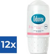 Odorex Deo Roll-on - Sensitive Care 50 ml - Voordeelverpakking 12 stuks