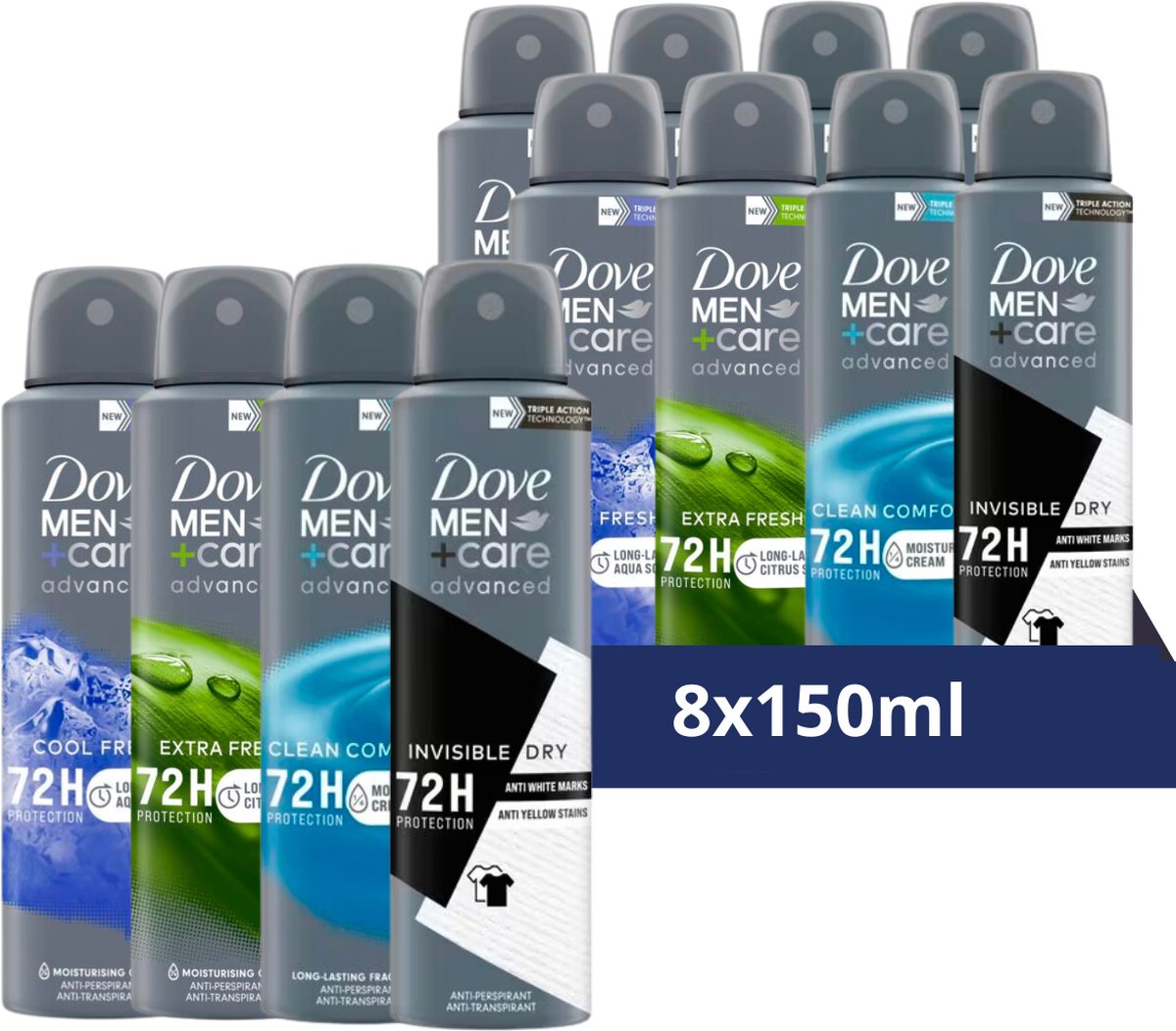 Goedkoopste Dove Deodorant Bodyspray Mix Geschenkset - 8 stuks - Voordeelverpakking