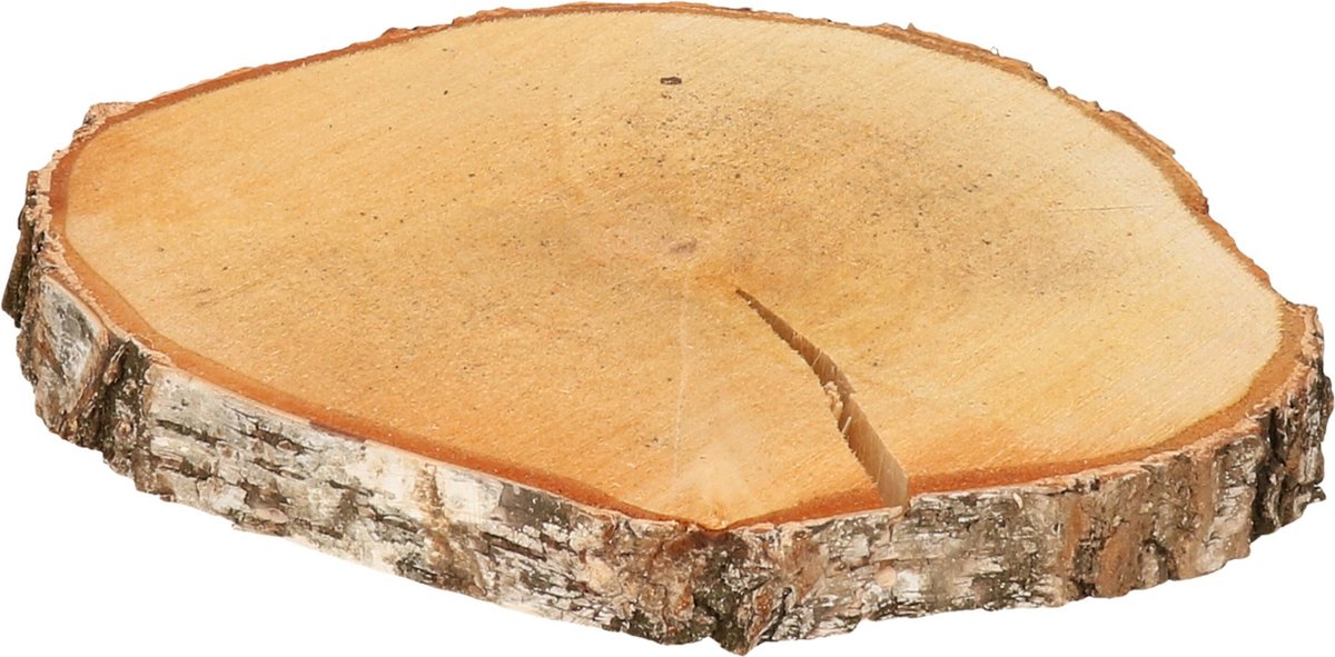 HBX Natural Living Decoratie boomschijf met schors - hout - D45 cm - rond