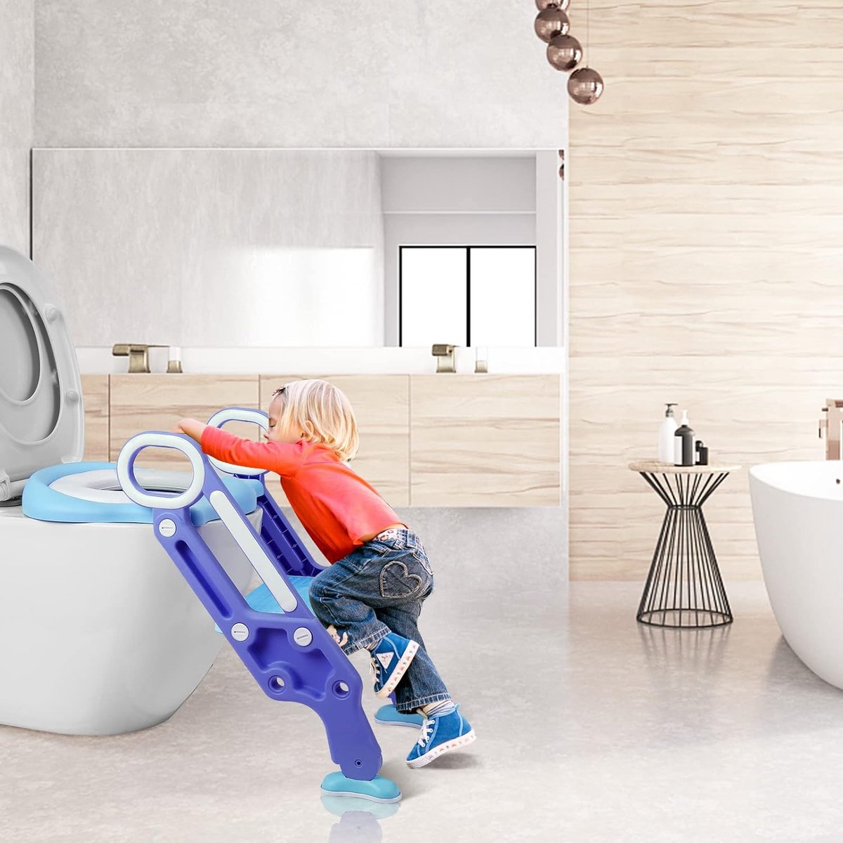 Siège De Toilettes Pour Enfant, Réducteur De WC, Rehausseur Toilette Enfant Avec Marches Et Cousin Confortable Pour Rose 97677038