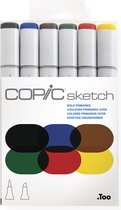 COPIC Marker Sketch 6 Stuks Set Bold Primaire Kleuren - Stiftenset - Professionele Stiften Set 6 Stuks - Markers Op Alcoholbasis Voor Tekenen en Ontwerpen
