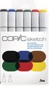 COPIC Marker Sketch 6 Stuks Set Bold Primaire Kleuren - Stiftenset - Professionele Stiften Set 6 Stuks - Markers Op Alcoholbasis Voor Tekenen en Ontwerpen