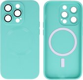 iPhone 15 Pro Max Back Cover - MagSafe Hoesje met Camera Beschermer - Turquoise