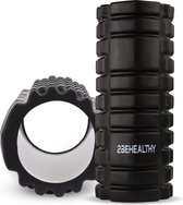 2BEHEALTHY® Foam Roller Massage - 33 cm - Medium Hardheid - Foamrollers - Foamrol - Massage Roller - Zwart