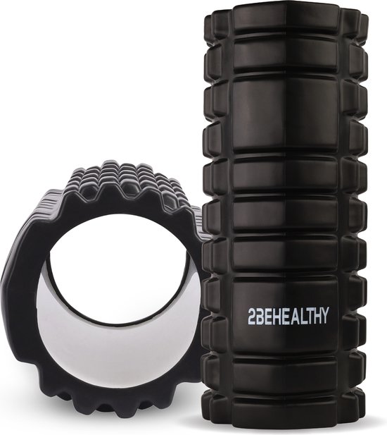 2BEHEALTHY® Foam Roller Massage - 33 cm - Medium Hardheid - Foamrollers -...