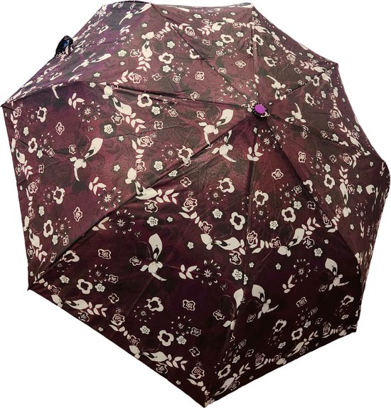 R & B Purple - Fleurs - Parapluie de Luxe Automatique - Parapluie Tempête - Pliable & Coupe-Vent - Ø 100 cm