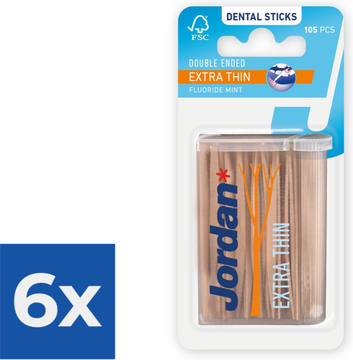 Goedkoopste Jordan Dental Sticks Extra Thin 140ST - Voordeelverpakking 6 stuks