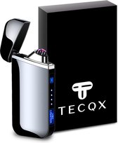 TECQX Elektrische Plasma Aansteker Flex - Oplaadbaar USB - Wind en Storm Bestendig - Vuurwerk Aansteker - Double Arc - Sigaretten Aansteker - BBQ - Donker Grijs