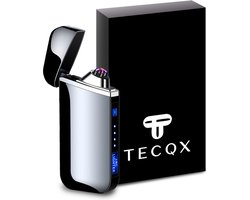 TECQX Elektrische Plasma Aansteker Flex - Oplaadbaar USB - Wind en Storm Bestendig - Vuurwerk Aansteker - Double Arc - Sigaretten Aansteker - BBQ - Donker Grijs