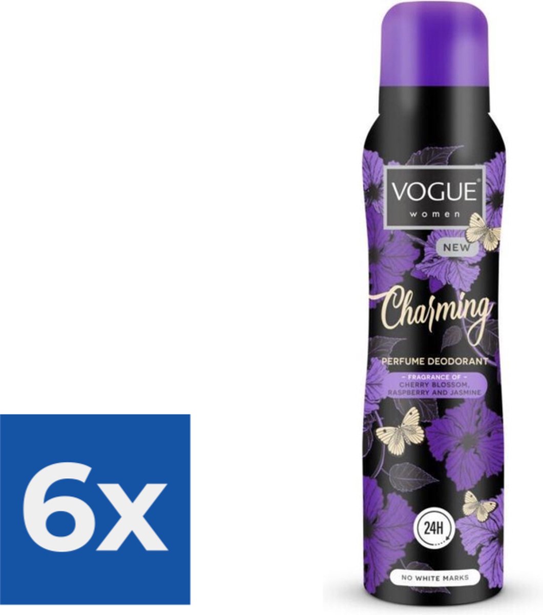 Goedkoopste Vogue Charming Parfum Deodorant 150 ml - Voordeelverpakking 6 stuks