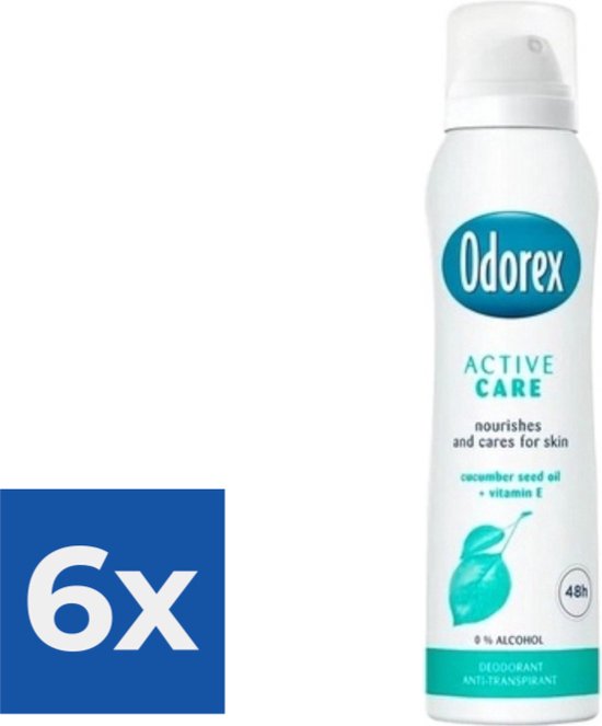 Odorex Deospray - Active Care 150 ml - Voordeelverpakking 6 stuks