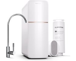Klarstein osmose waterfiltersysteem voor omgekeerde osmose, 600 GPD, 2270 liter, waterfiltersysteem voor drinkwater, 5 standen filtratie, 2 filters, bereikt 99,99 % zuiverheid, snelle RO omgekeerde osmose installatie