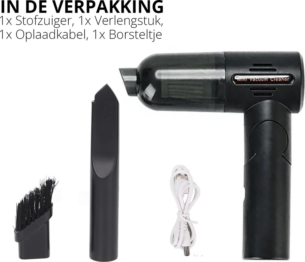 AERBES Draadloze Auto Stofzuiger Compact Zwart - afbeelding 3