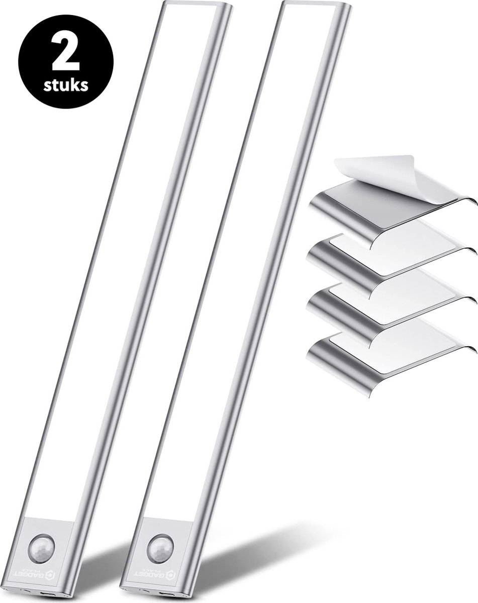 Kastverlichting LED met Bewegingssensor en Bevestigingsset - Draadloos - 30 cm - (2 PACK)