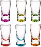 Set van 6 shotglazen Kleurrijke shotglazen 2,5 cl Tequilaglazen Vodkaglazen Pinnchen glas