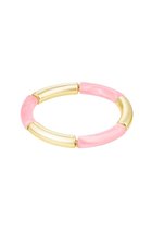 Jomide Tube Armband - Roze/Goudkleurig - 15