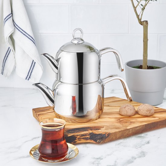 Secret de Gourmet - Theepot - glas/rvs - met filter - 1300 ml | Leen Bakker