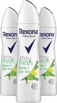 Rexona Deo Spray - Stay Fresh Aloe Bamboo 3 x 150 ml