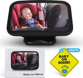 Miroir de voiture de Bébé | Zwart - ABS+Acrylique - Rétroviseur de voiture - (360°) réglable - Miroir Bébé siège arrière - Miroir Bébé voiture - Rétroviseur enfant - Miroir Bébé appui-tête -