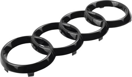 Logo AUDI - noir - calandre - Anneaux noirs brillants - Avant - Convient  pour AUDI A1