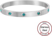 Soraro Zirkonia Turquoise Armband | Heren | Dames | Zilverkleurig | RVS | Armband Mannen | Armband Dames | Heren Armband | Cadeau voor Vrouw | Vaderdag | Vaderdag Cadeau