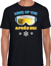 Bellatio Decorations apres ski t-shirt heren - king of the apres ski - zwart - wintersport - bier M