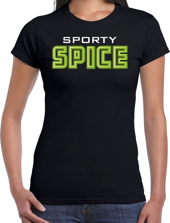 Bellatio Decorations Spice Girls T-shirt Dames - Sporty Spice - Vert - Fête à thème Carnaval/ party 90 L