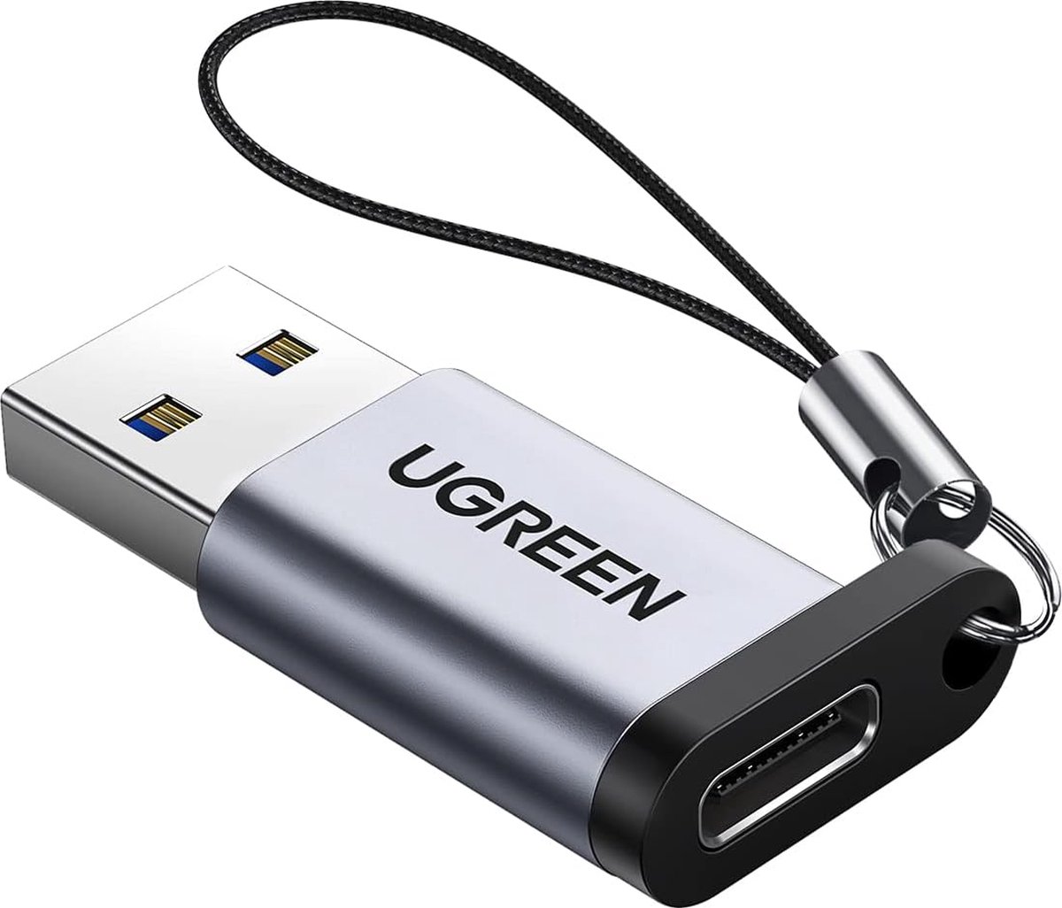UGREEN USB C naar USB 3.0 Adapter voor Macbook, Chromebook Nexus 5X, Galaxy Note8, Laptop, Tablet, USB Lader, Aluminium Behuizing. (Grijs)