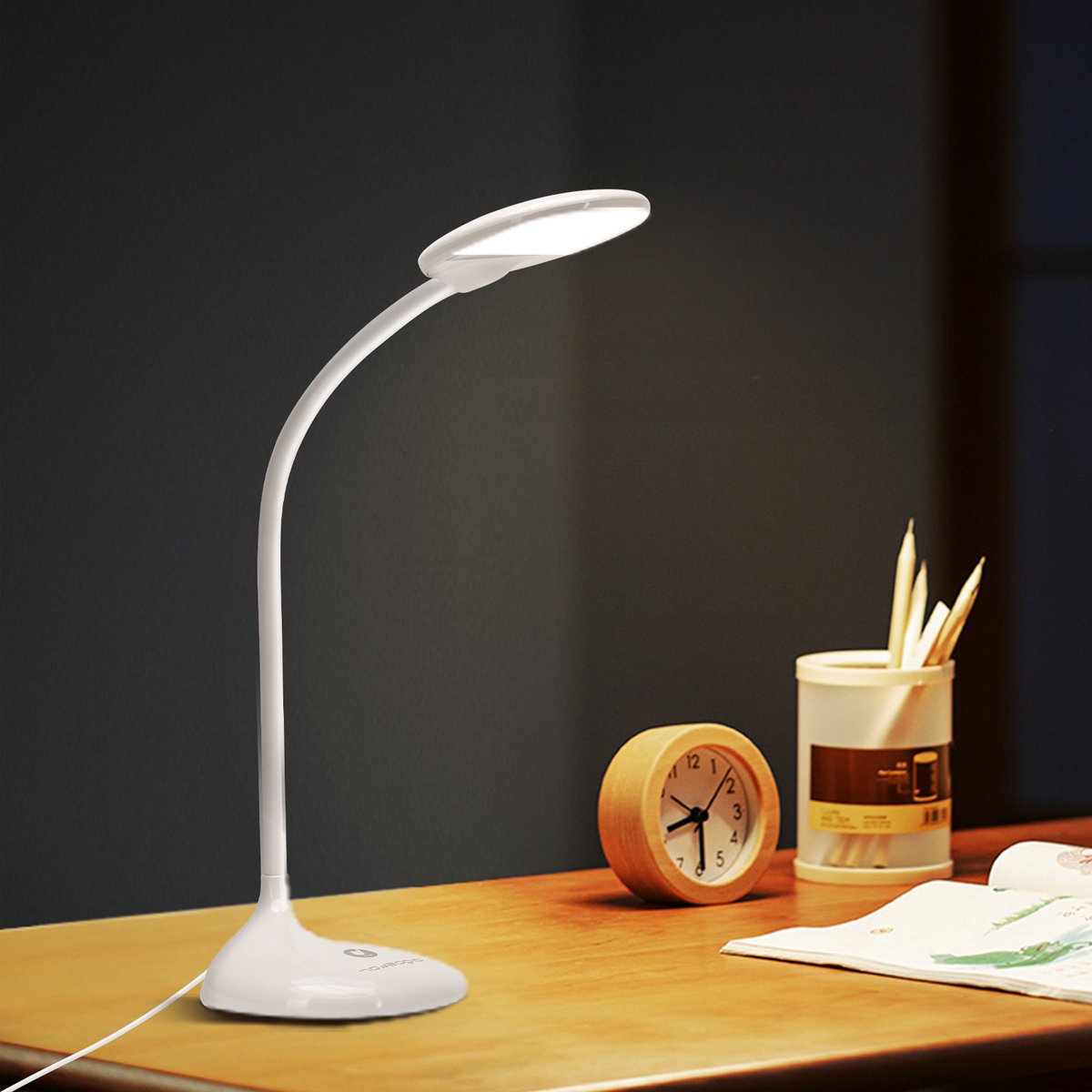 Lampe de bureau LED sans fil rechargeable, 3 couleurs et 3 dimmables, lampe  de chevet tactile