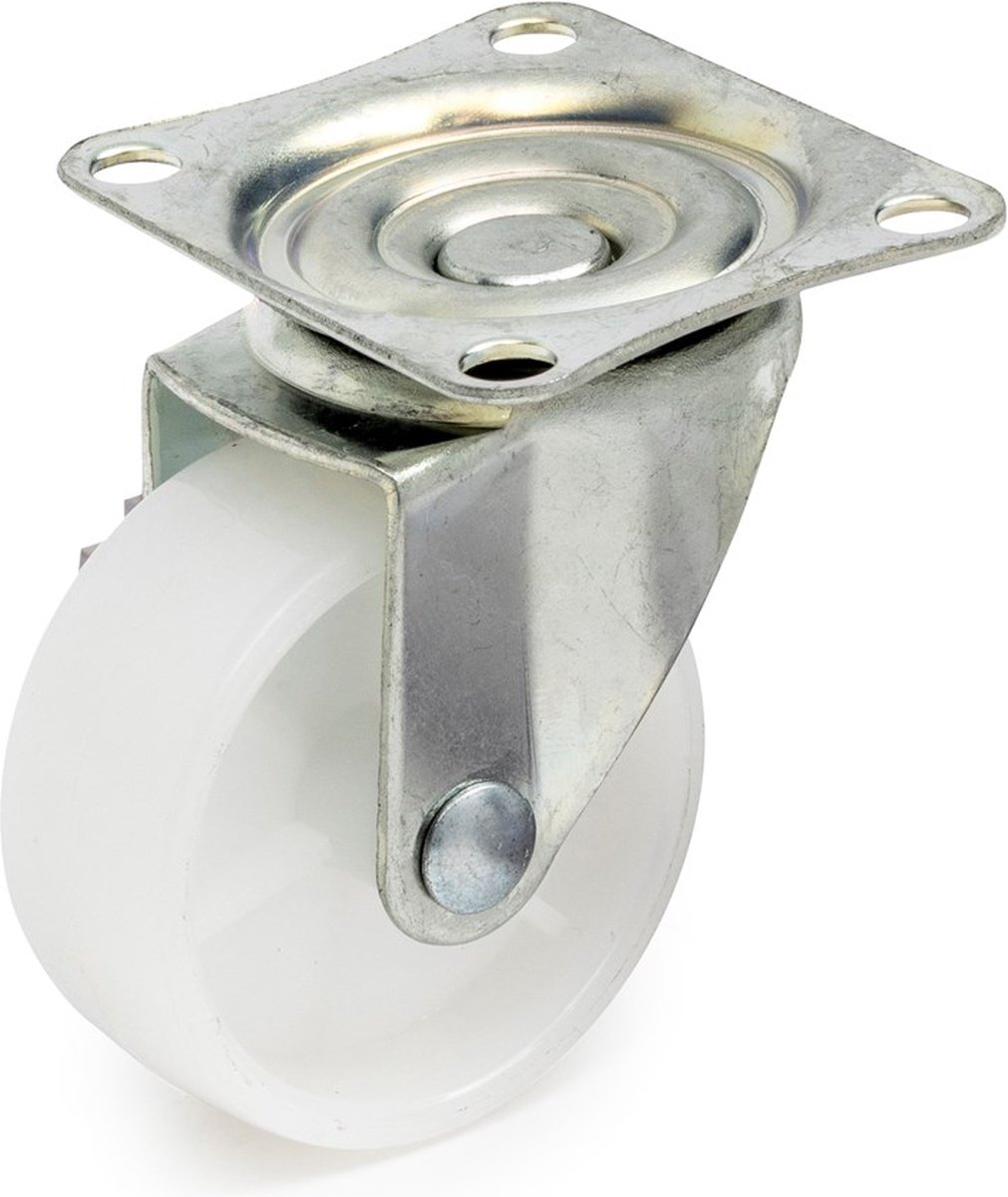 Polypropyleen zwenkwiel Ø50mm met montageplaat