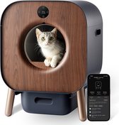 FurnStar - Automatische kattenbak - Kattenbak - Zelfreinigende Kattenbak - Bedienen via App - Incl. Kattenbakmat en 1 rol opvangzakjes
