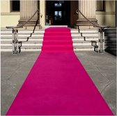 Fuchsia loper 10 meter lang 1 meter breed - 3 mm dik - Gala decoratie feestartikelen