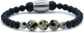 IbizaMen KIDS - jongens - armband - edelsteen - mat onyx - 6mm