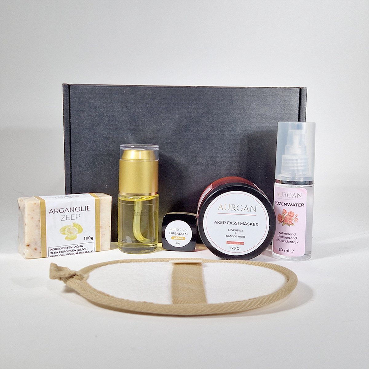 Aurgan Attent Gift Box Aker Fassi / Relatiegeschenk - Arganolie kadopakket - Natuurlijke Cosmetica - geschenkset - geschenkdoos - giftbox