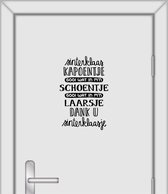 Nostalgische Sinterklaas Sticker: 'Sinterklaas Kapoentje' - Kleur: Zwart - 1 Stuk - formaat: 28x43cm - raamsticker - deursticker - muursticker