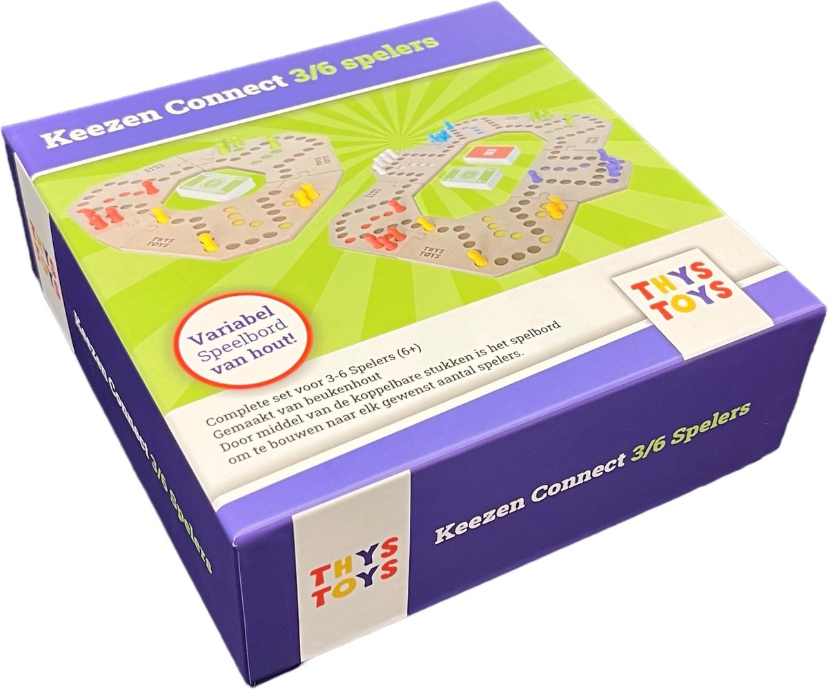 ThysToys Keezen Bordspel Connect Deluxe - Houten Keezenspel voor 3-6 spelers — afbeelding 8