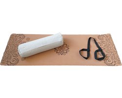 Samarali Grijs Kateel Yin Yoga Set Sun - Kurk Mat, Bolster & Massagebal - Duurzaam en Comfortabel