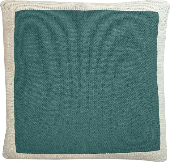 Solid knitted poster cushion pine green
