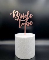 Bride To Be - Taart Topper - Vrijgezellenfeest - Acryl - Roze - Rosé Goud - Versiering - Taartdecoratie - Photobooth