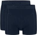 Twee donkerblauwe boxesshorts met logo op de tailleband.