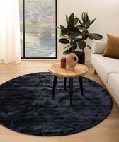 Tapis rond en viscose - Pearl bleu marine 100 cm rond