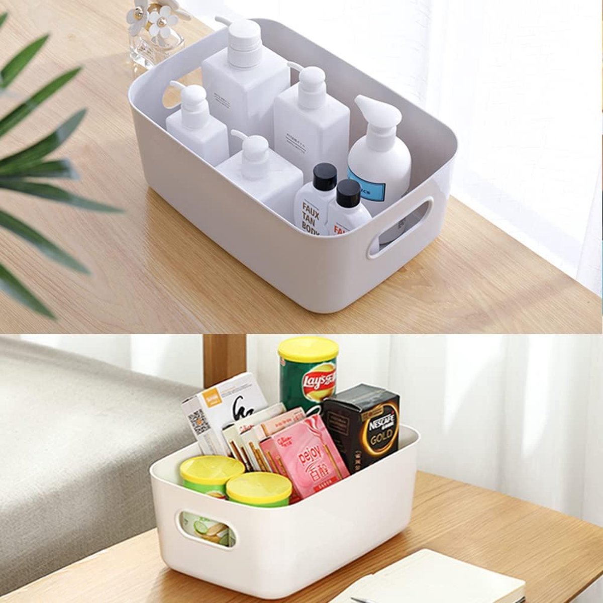 HapiLeap Lot de 9 Boite Rangement Plastique, Organiseur Panier de