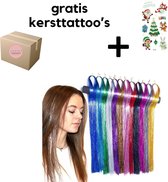 Eazypeezy Decoratieve Hairextentions met glitters - Hairextentions met Glitters - Set met 4 verschillende kleuren - Haar Tinsels