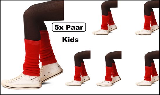 5x Paire de Jambières Kids rouge - ENFANTS - Fête à thème carnaval party amusante festival événement d'hiver fête amusante