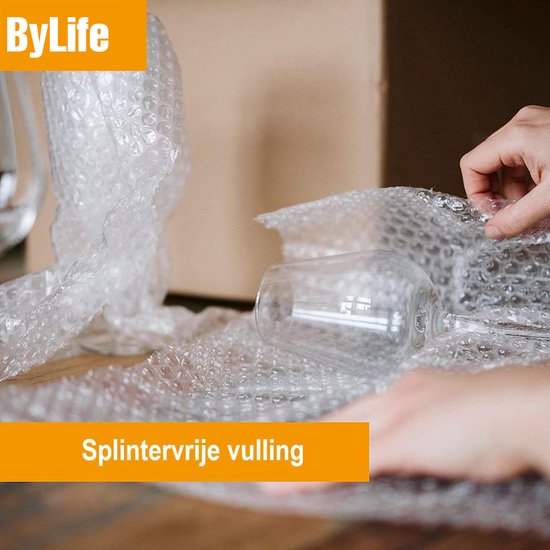 ByLife® Noppenfolie - Ideaal om breekbare spullen te verpakken - Bubbeltjesplastic - Luchtkussenfolie - Effectief voor verpakkingsmaterialen - Verpakkingsfolie - 100 cm x 10 m x 80 MY - Hylifez
