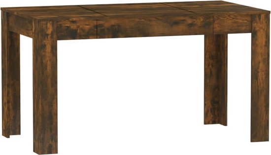 vidaXL - Eettafel - 140x74,5x76 - cm - bewerkt - hout - gerookt - eikenkleurig