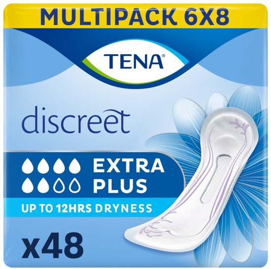 TENA Discreet Extra Plus Verbanden - 6 x 8 stuks - voor urineverlies (incontinentie) - TENA