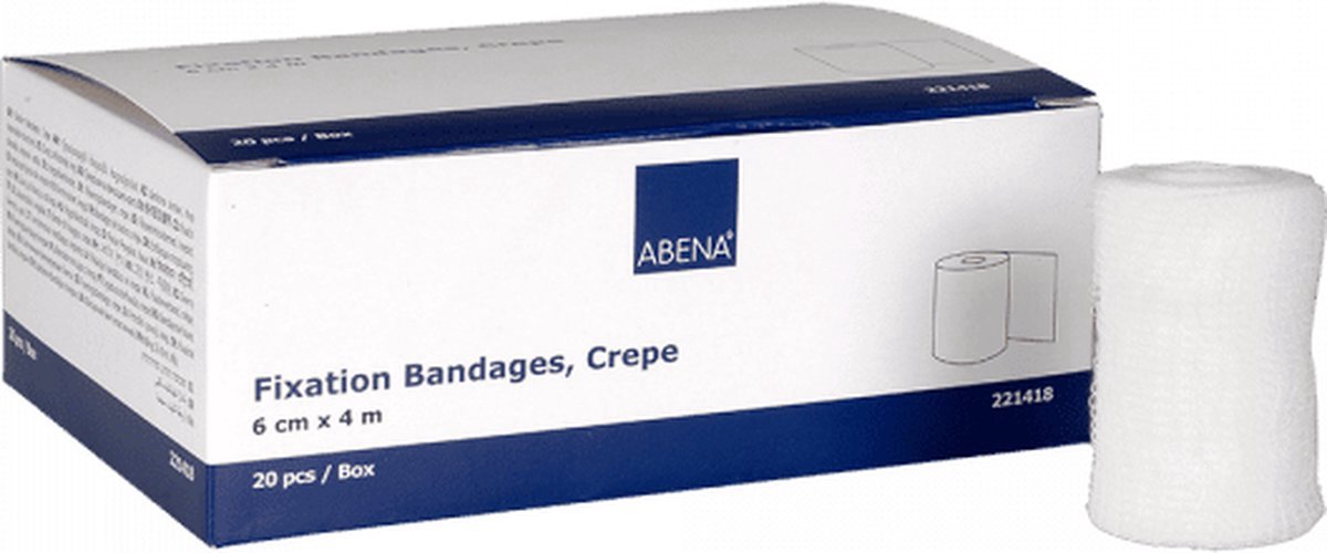 Goedkoopste Abena Fixatieverband Crepe - 20 Rollen Verband - 6 cm x 4 m - 80 Stretch - voor Fixatie van Wondverband