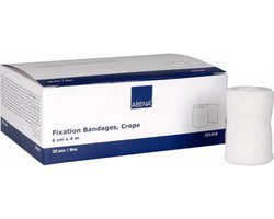 Abena Fixatieverband Crepe - 20 Rollen Verband - 6 cm x 4 m - 80% Stretch - voor Fixatie van Wondverband