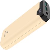 iMoshion® Powerbank 20000 mAh - Snellader & batterij LED-display - USB A, USB C & Micro USB - 18 Watt - Geel
